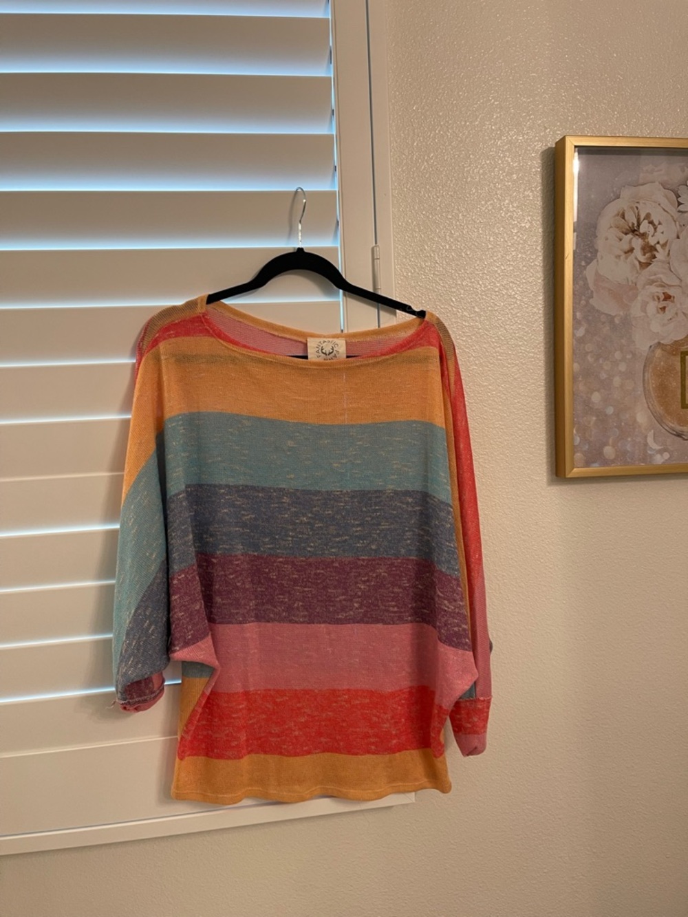 Off-the-Shoulder Multicolor Stripe Sweater — Lightweight Summer Knit